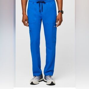 FIGS Men's Cairo Cargo Scrub Medical Straight Leg Pants Royal Blue TM30017 XXL